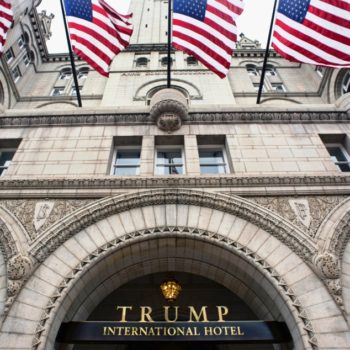 Facade Of Trump International Hotel In Washington DC. Formerly The Old Post Office Pavilion