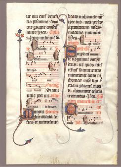 RARE MANUSCRIPT LEAF AT LAB FOR CONSERVATION IDENTIFIED AS A LEAF FROM A NOTABLE 13TH CENTURY FRENCH MISSAL (VERSO)