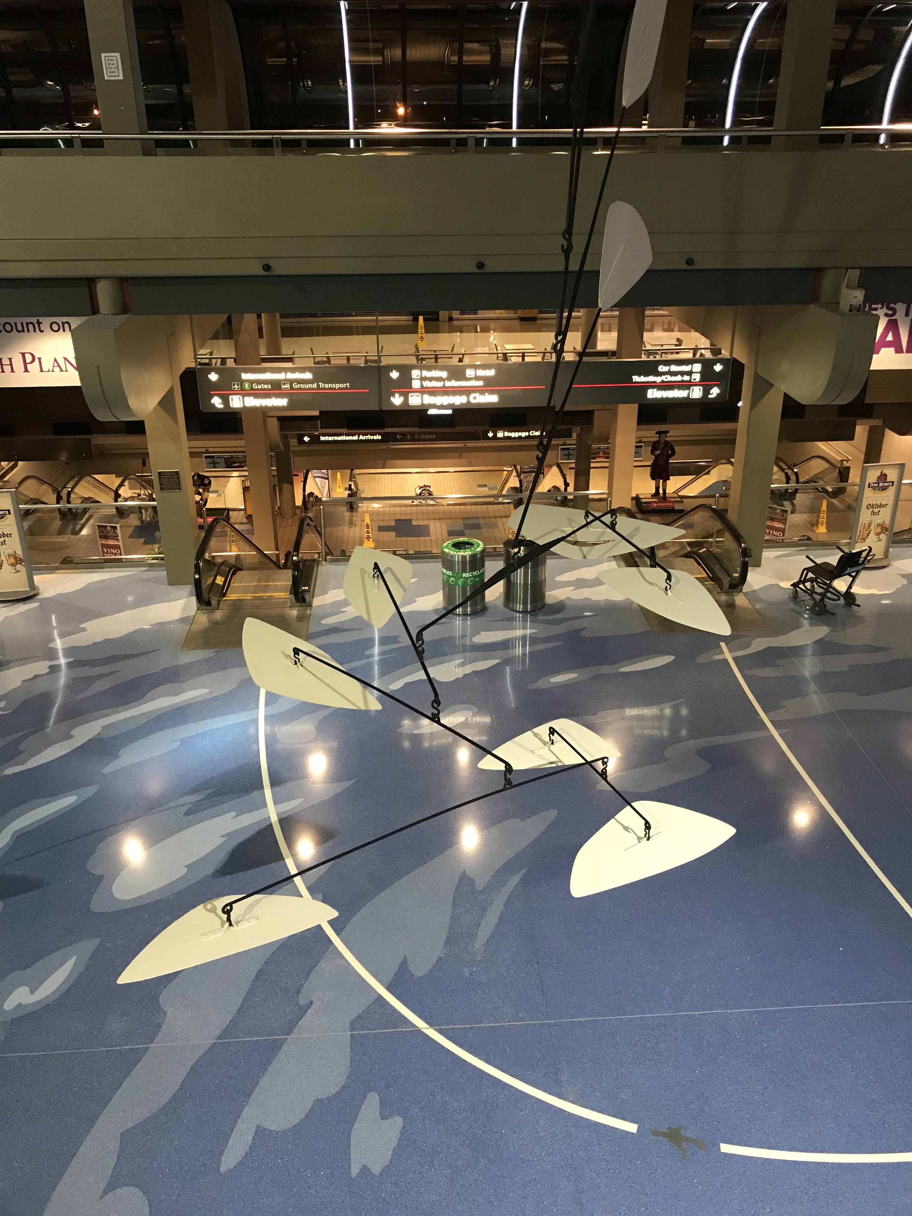 Calder mobile conservation at the Pittsburgh Airport