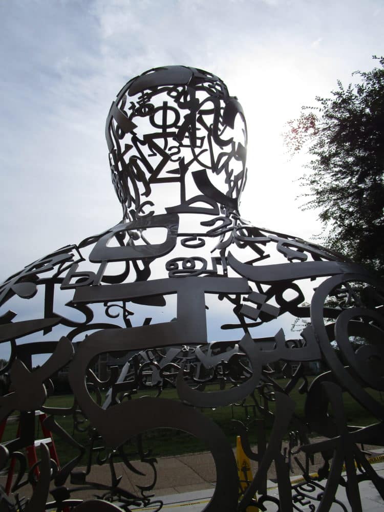 stainless steel outdoor sculpture