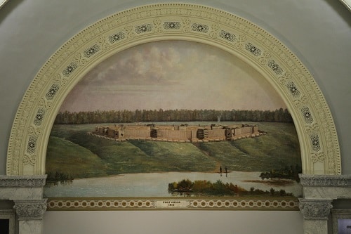 Oil paint mural by IM Taylor of Fort Meigs